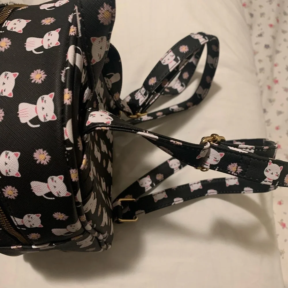 Cute Cat Print Mini Backpack